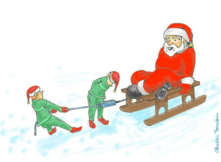 Santa on sled