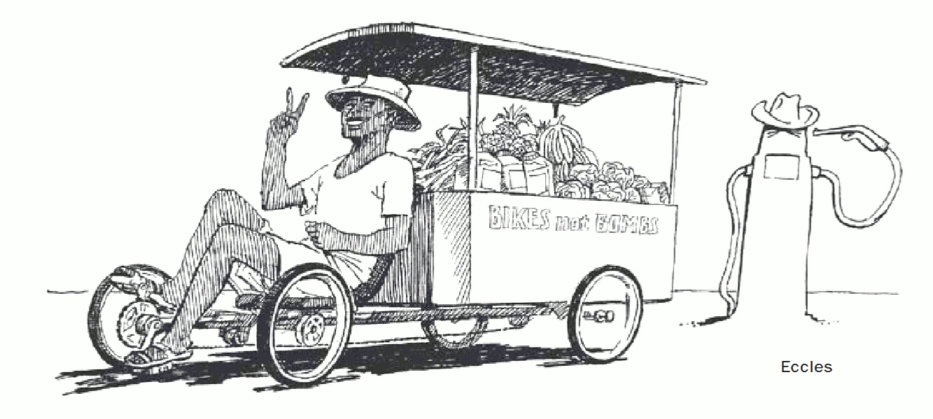 Bikes not bombs drawing